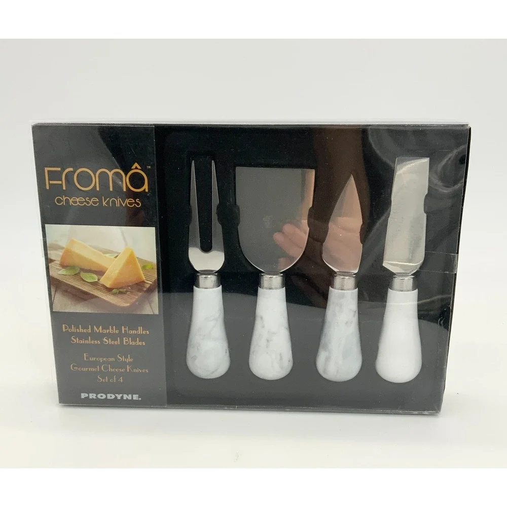 Fromâ  Cheese Knives Set of 4 Polished Marble Handles Cheese Knife Gift Set‎